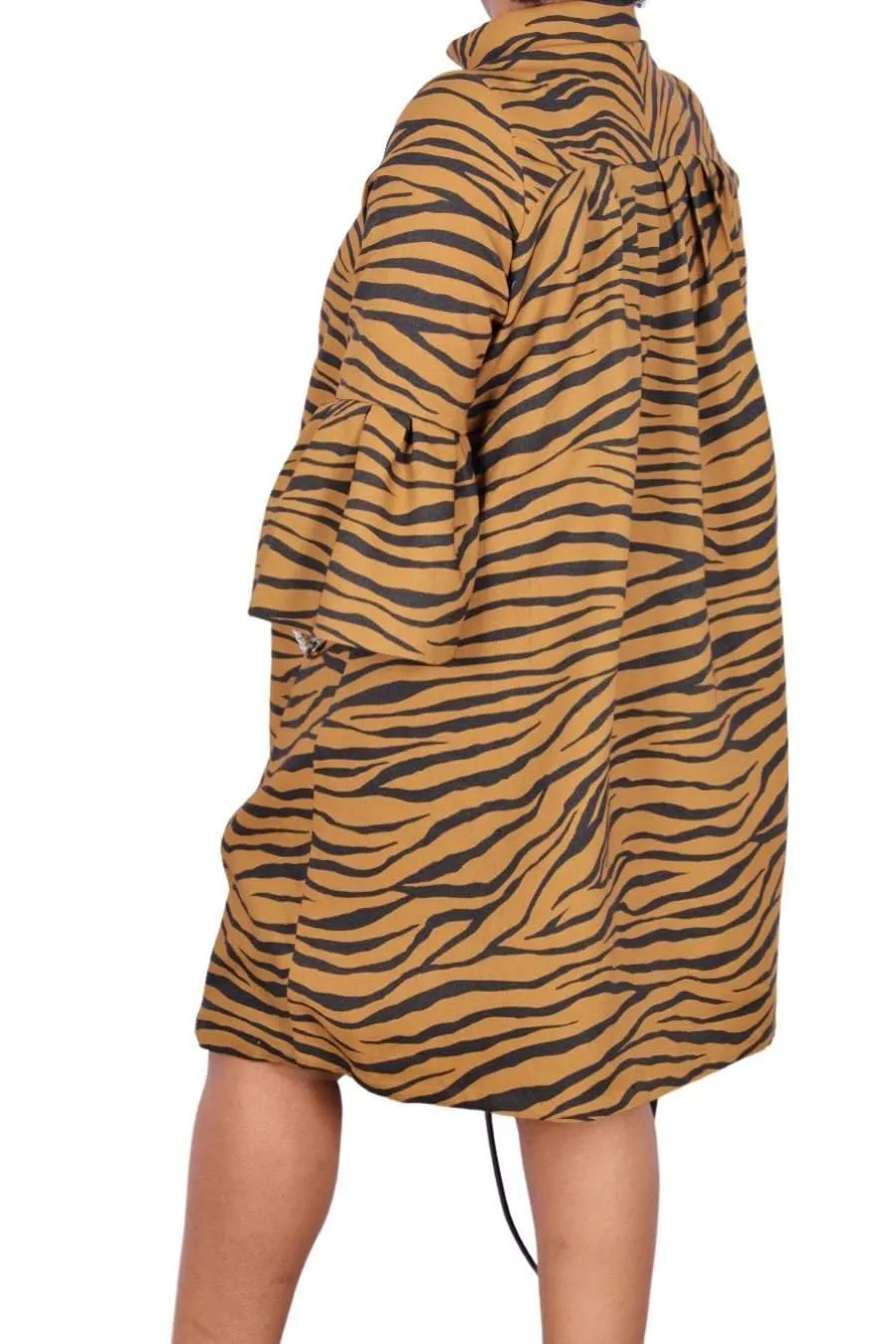 Animal Print A-Line Coat