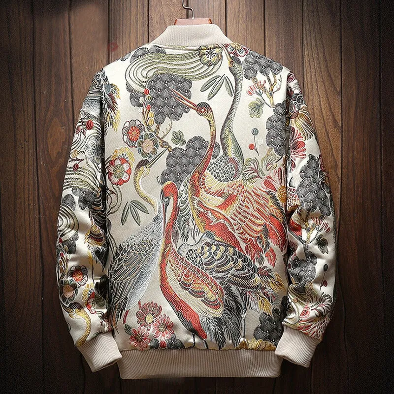 floral bomber jacket japanese embroidery streetwear varsity jackets