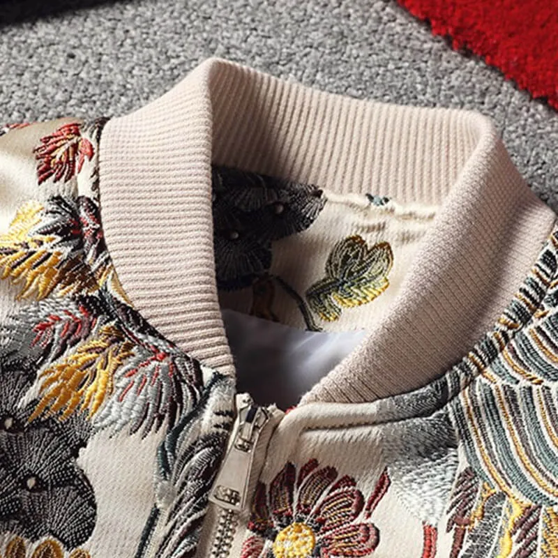 floral bomber jacket japanese embroidery streetwear varsity jackets