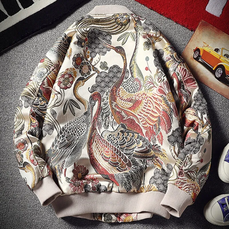 floral bomber jacket japanese embroidery streetwear varsity jackets