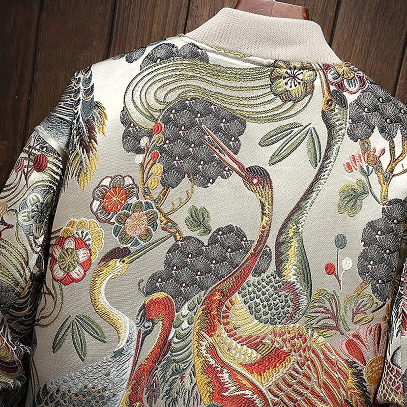 floral bomber jacket japanese embroidery streetwear varsity jackets