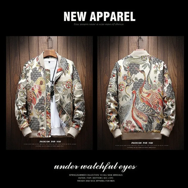 floral bomber jacket japanese embroidery streetwear varsity jackets