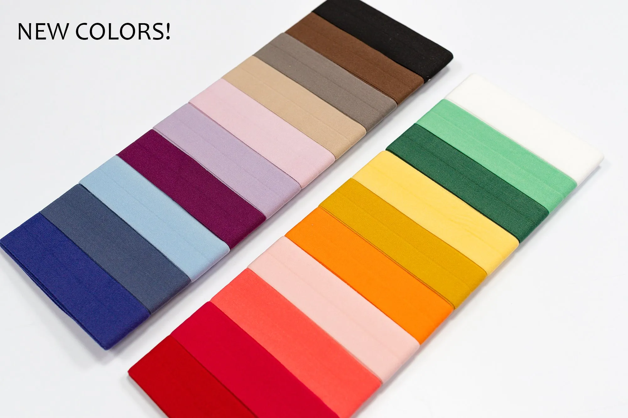 Fold Over Elastic | 1" Wide | FOE | Matte Colors