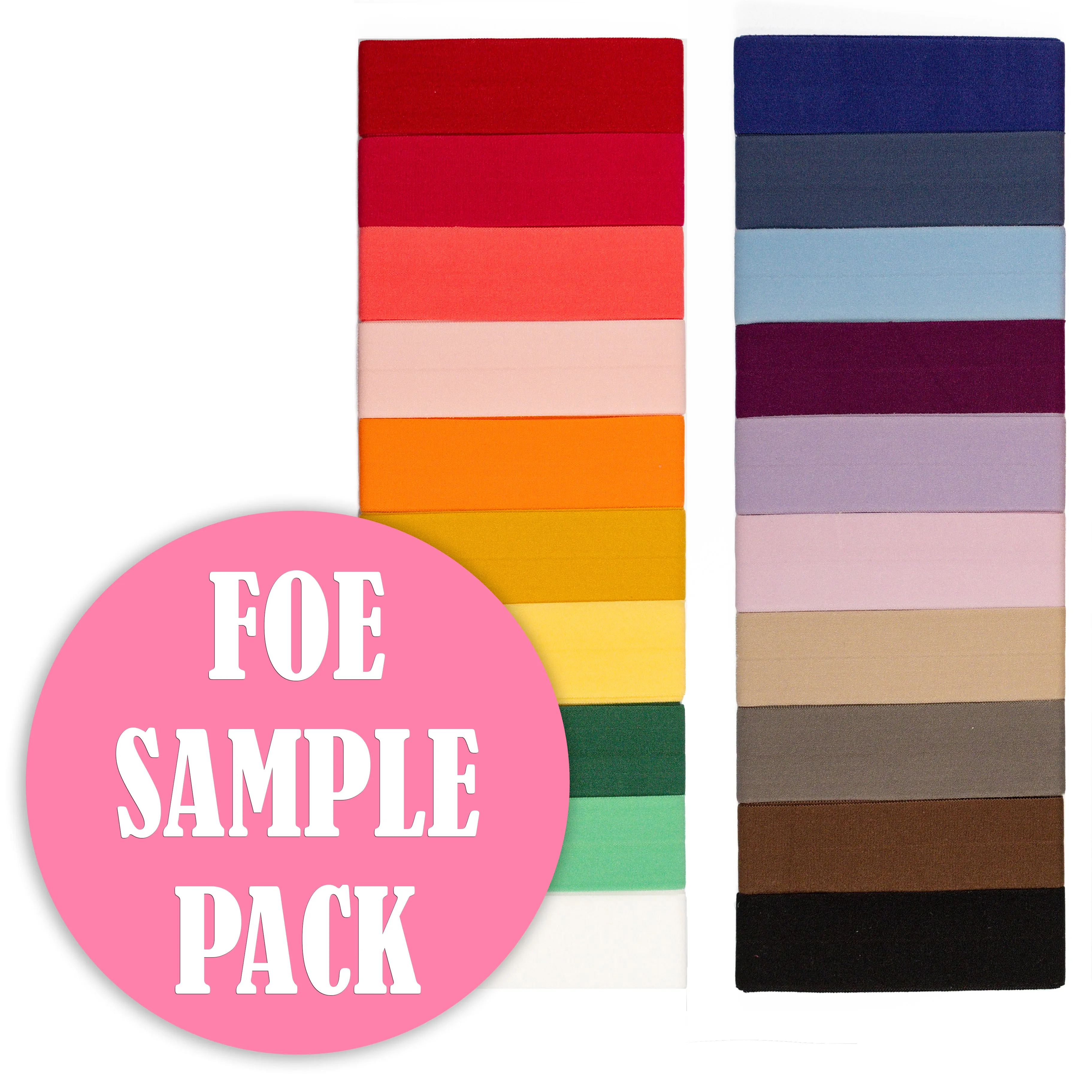 Fold Over Elastic SAMPLE PACK | 1" Wide | FOE | Matte Colors