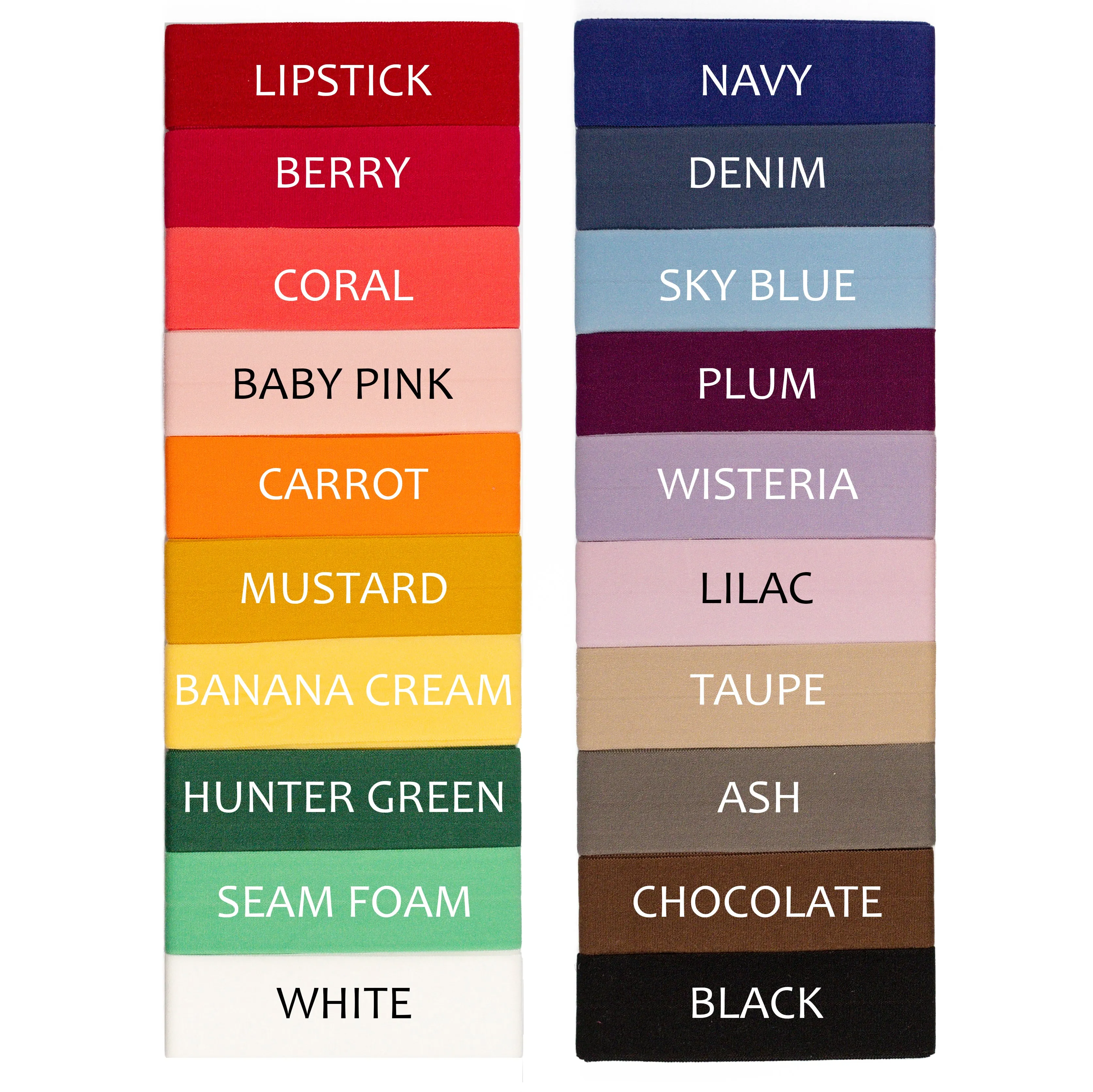 Fold Over Elastic SAMPLE PACK | 1" Wide | FOE | Matte Colors