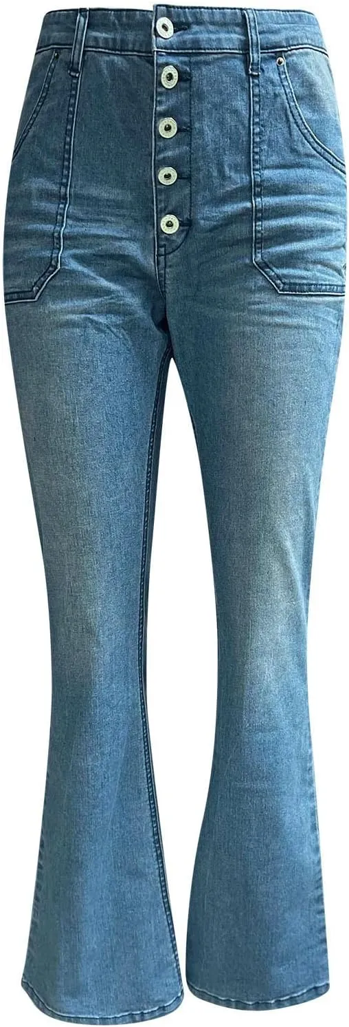 High Waisted Flare Jeans for Women Slim Fit Totally Shaping Tummy Control Butt Lift Wide Leg Bell Bottom Mom Jeans