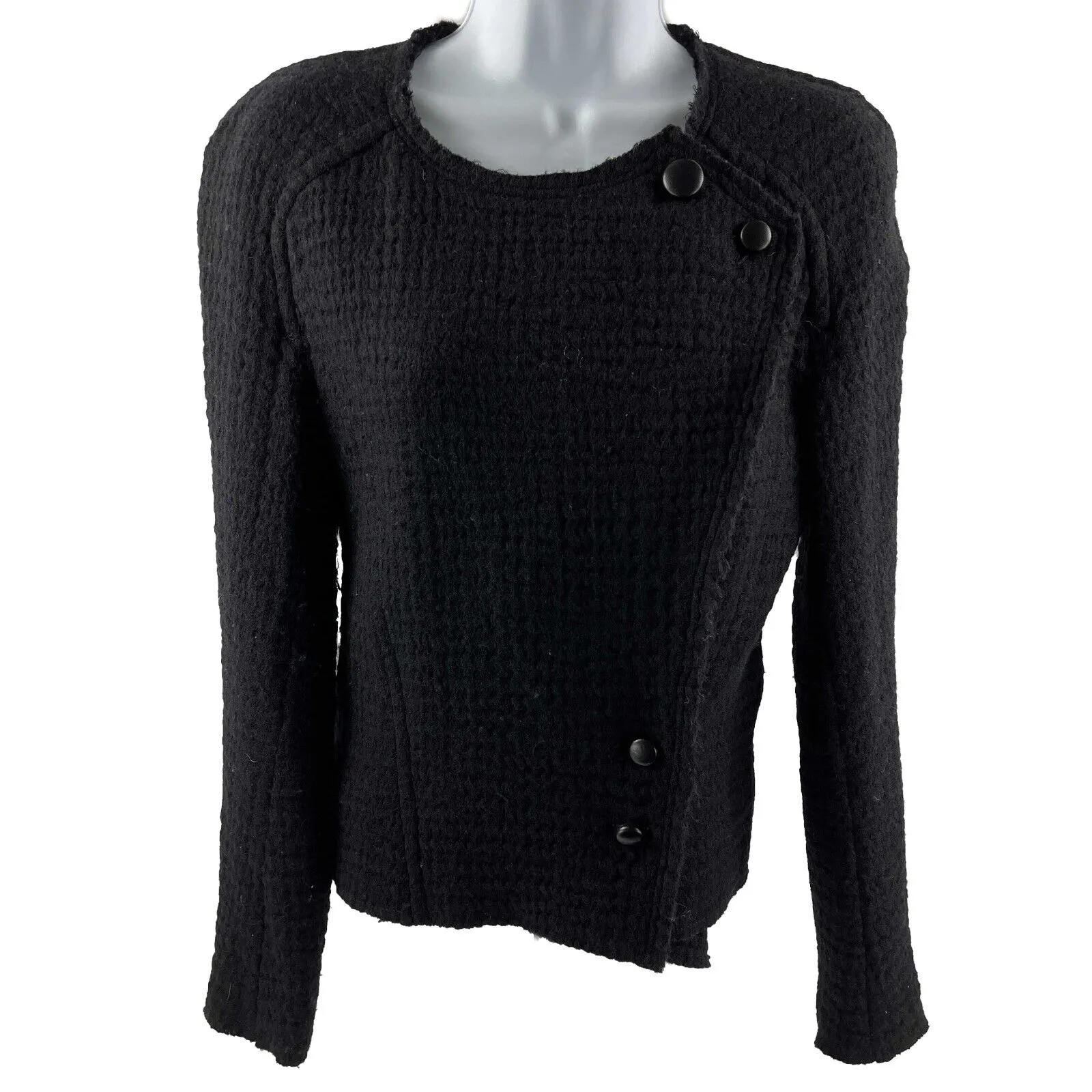 ISABEL MARANT - Raw Edge Matelass Virgin Wool Jacket - Black - 36 US S