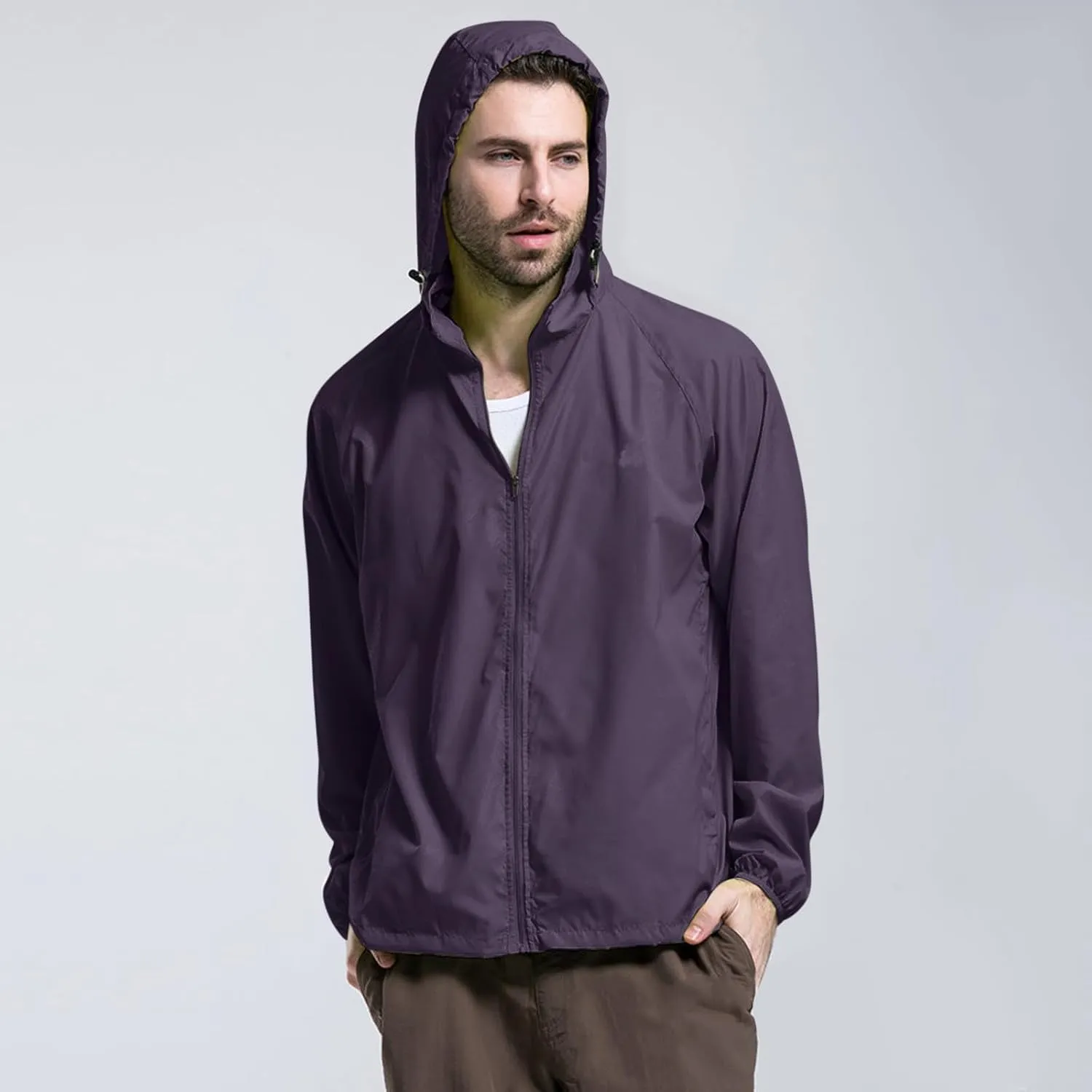 Jacket Men's Lightweight Waterproof Rain Shell Jacket Raincoat with Hood for Golf Cycling Windbreaker Outdoor Coat