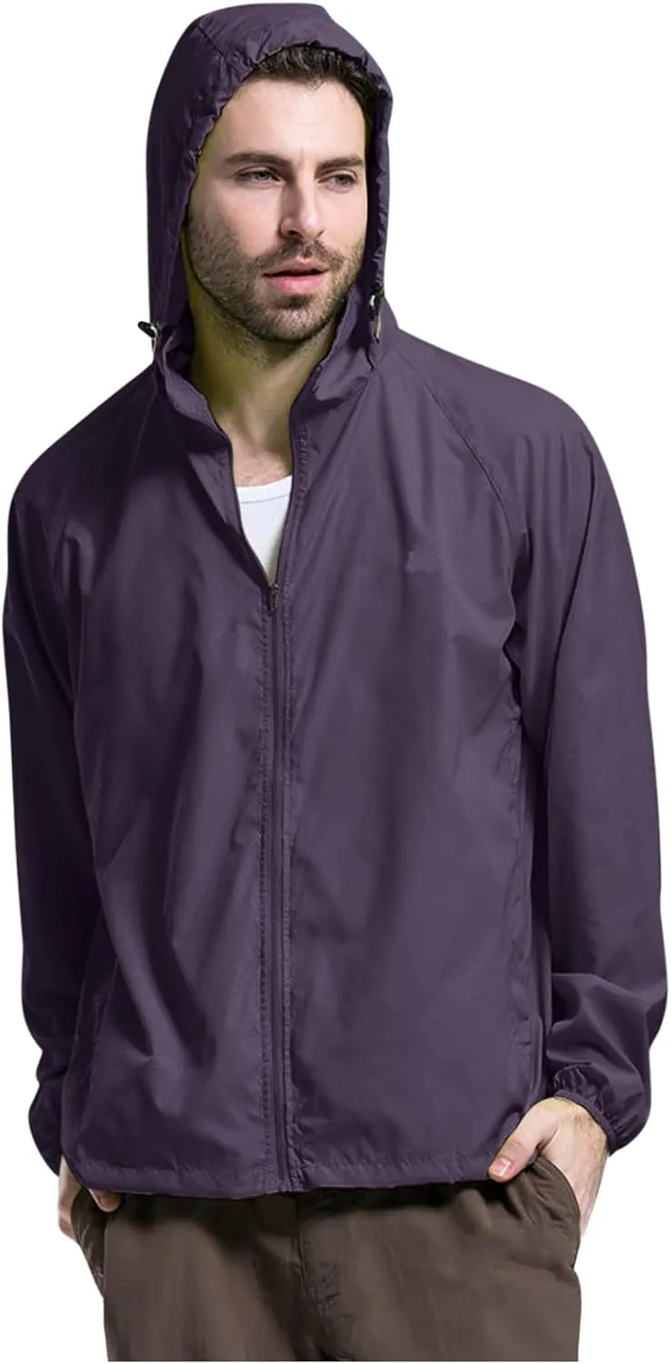 Jacket Men's Lightweight Waterproof Rain Shell Jacket Raincoat with Hood for Golf Cycling Windbreaker Outdoor Coat