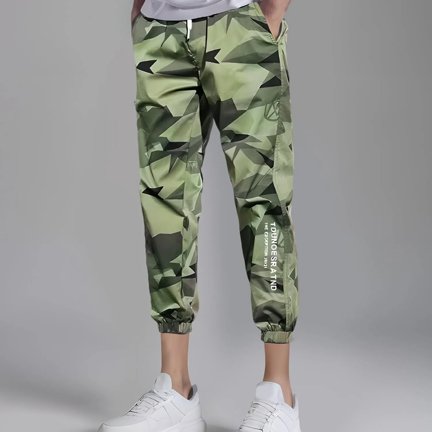 Men's Camo Cargo Pants Lightweight Casual Hiking Outdoor Skinny Joggers Pants Athletic Running Military Combat Pants