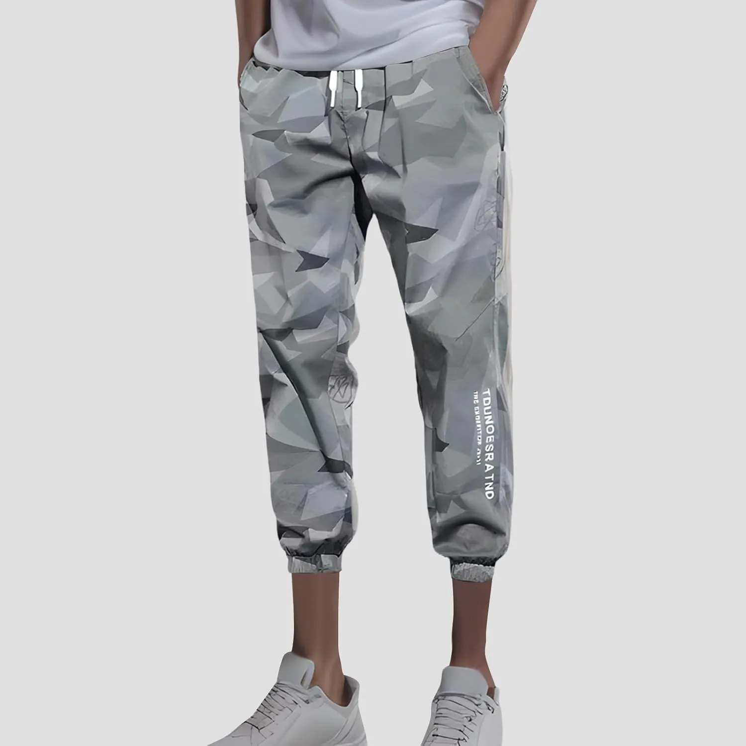 Men's Camo Cargo Pants Lightweight Casual Hiking Outdoor Skinny Joggers Pants Athletic Running Military Combat Pants