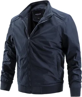 Men's Lightweight Bomber Jacket Casual Fall Spring Windbreaker Outdoor Golf Fashion Coat Zip Up Tactical Jacket for Men