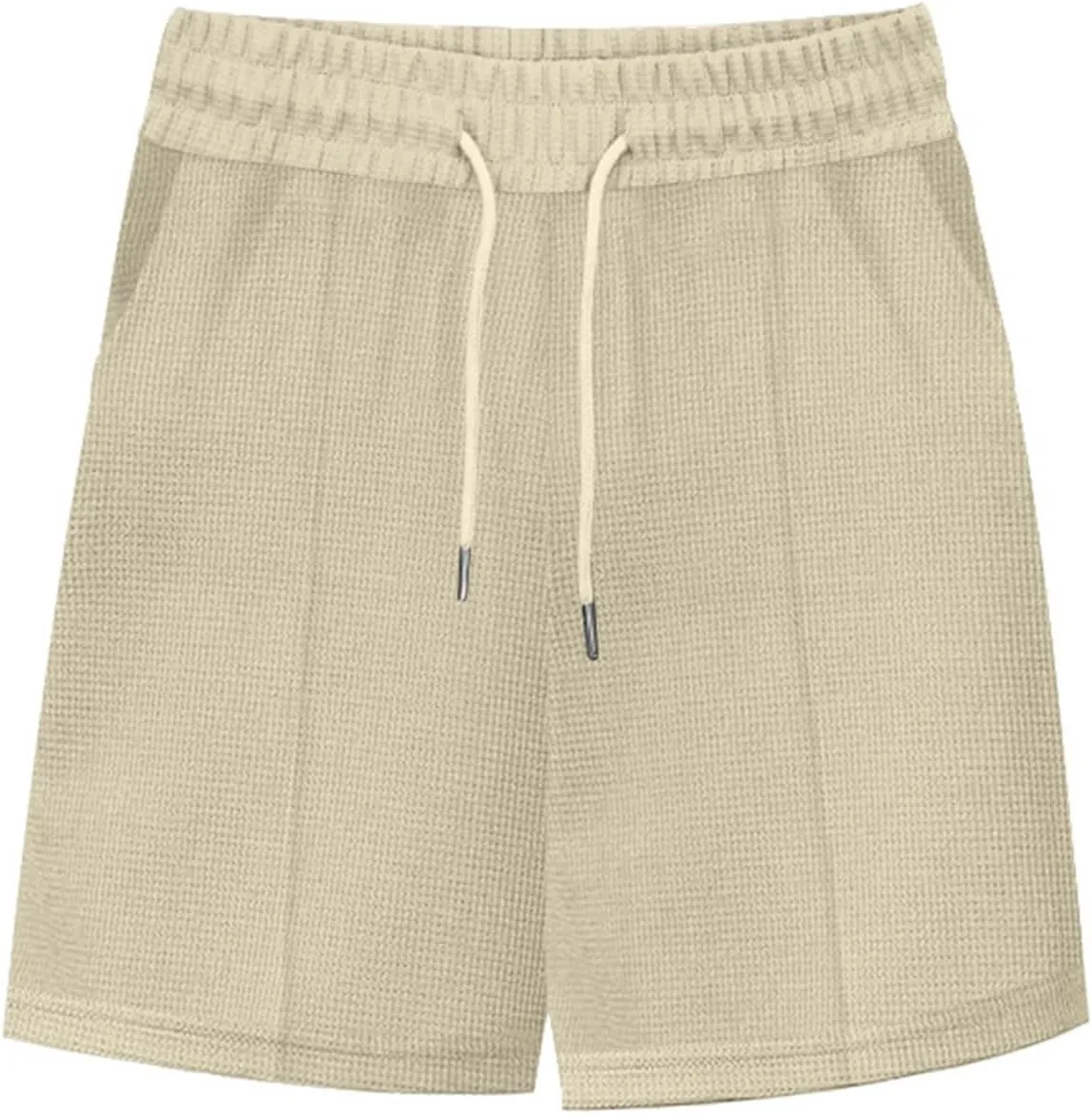 Mens Outdoor Fashion Shorts Waffle Casual Summer Wide Leg Bermuda Shorts with Pockets Elastic Waist Casual Loose Sweat Shorts
