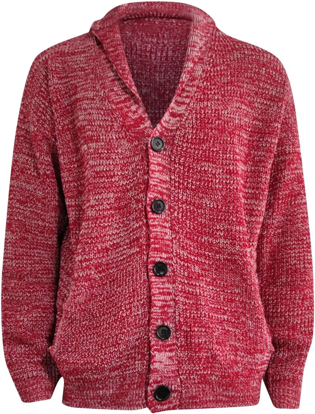 Men's Winter Coat Cardigan Sweaters Knitted Regular Fit Jacket Fleece Lined Warm Coat With Pockets, XXL-5XL
