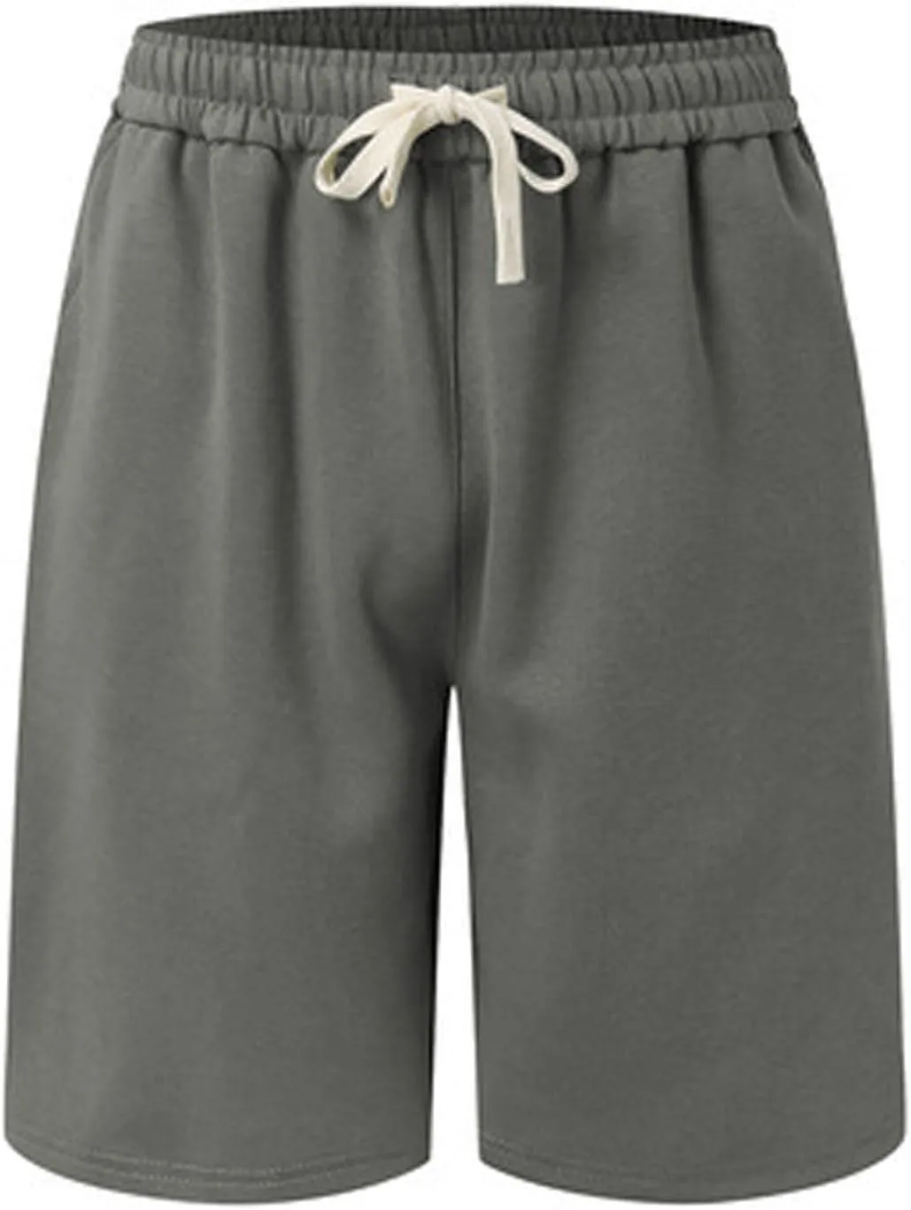 Muscularfit Men Cotton Casual Shorts Summer Beach Shorts Casual Elastic Waist Drawstring Shorts with Pockets Trendy Clothes
