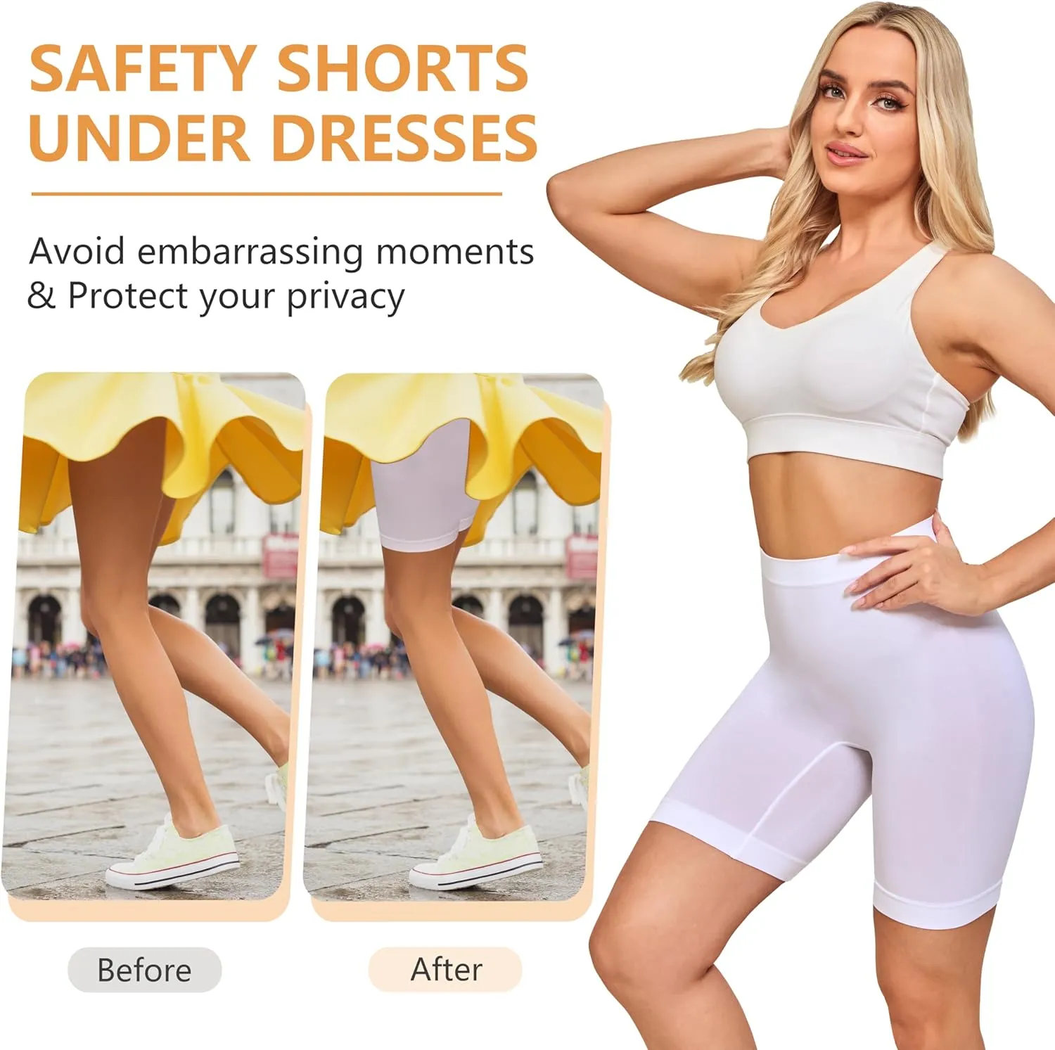 Nalwort Women's Slip Shorts for Under Dresses High Waisted Seamless Smooth Shorts 3 Pack
