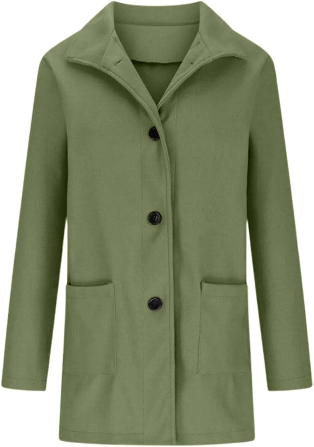 Peacoats For Women Winter Stand Collar Single Breasted Wool Coats 2024 Trendy Thicken Long Blazer Jacket With Pockets