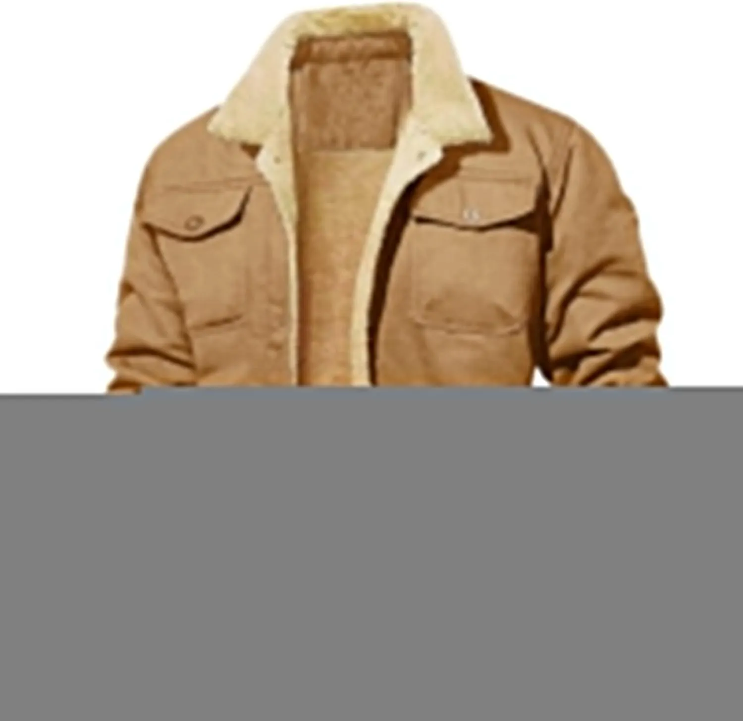 QWENTMTNTY Mens Vintage Sherpa Trucker Jacket Winter Casual Retro Fleece Jean Jacket Outdoor Cotton Denim Coat Windbreaker