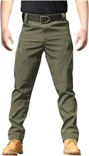 Tactical Pants for Men Camo Military Cargo Pants Work Track Pants Skinny Leg Parachute Pants with Pockets