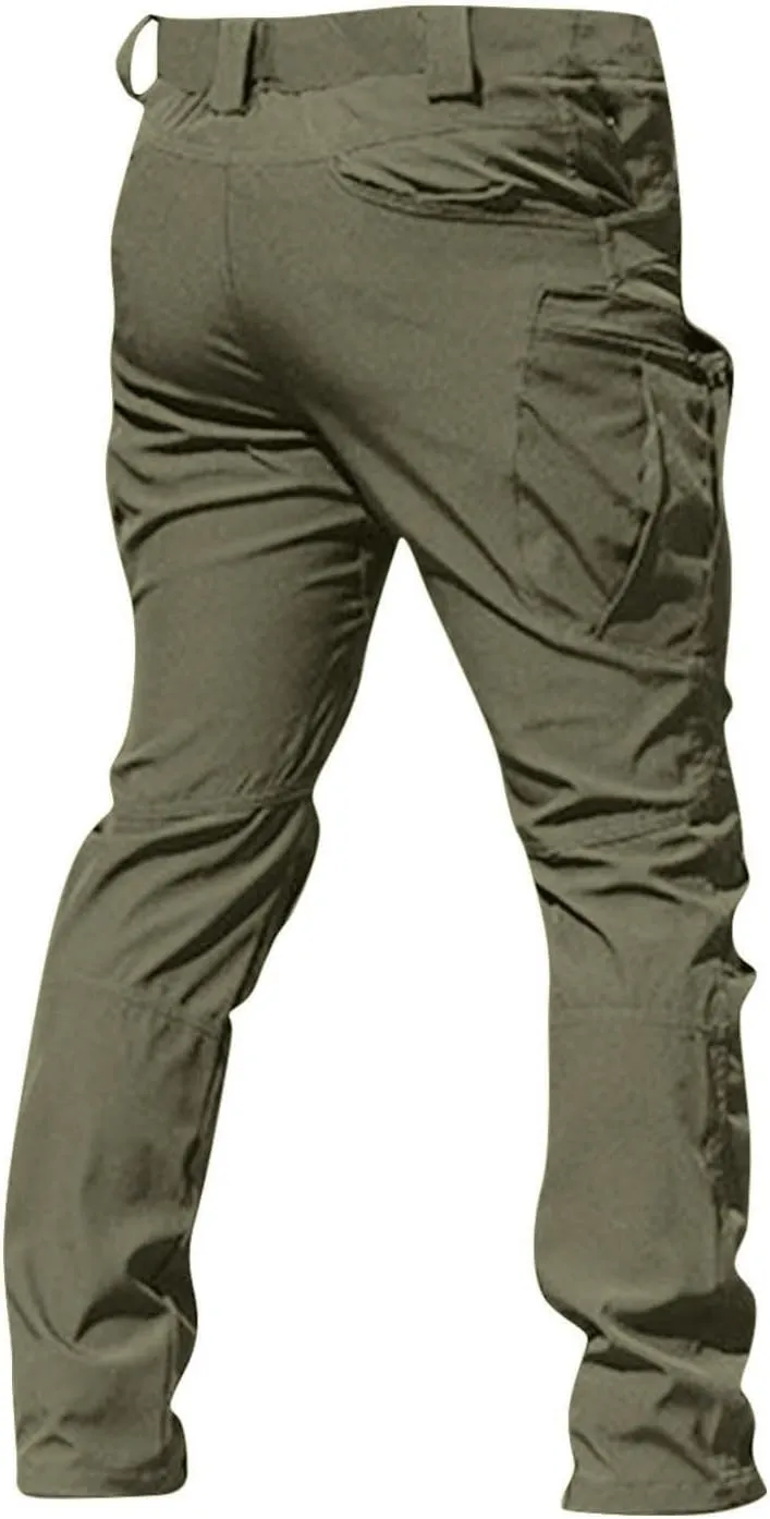Tactical Pants for Men Camo Military Cargo Pants Work Track Pants Skinny Leg Parachute Pants with Pockets