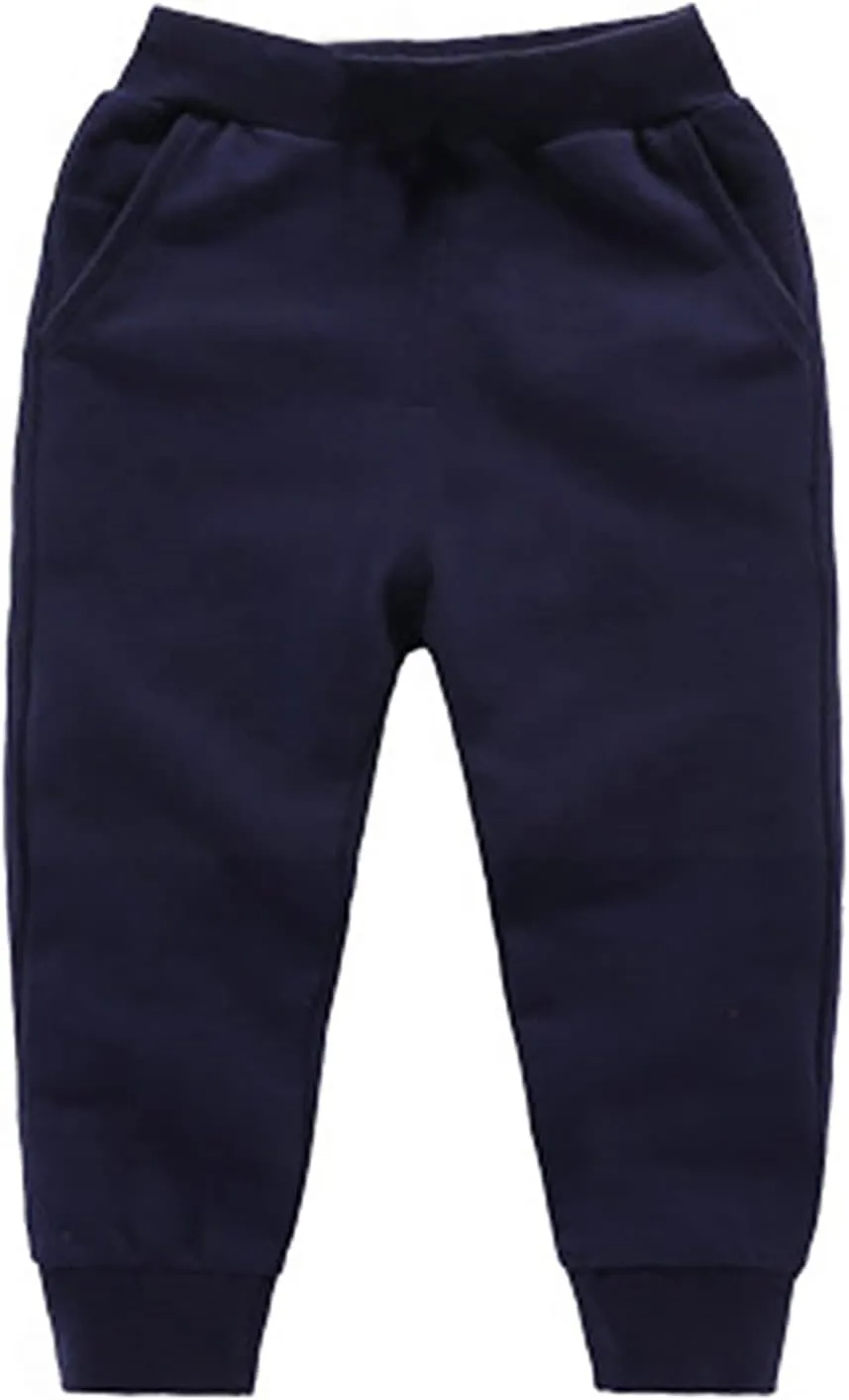 Toddler Baby Sweatpants Girls Boy's Cotton Pull On Jogger Pants Kids Solid Elastic Waist Slim Sport Pants