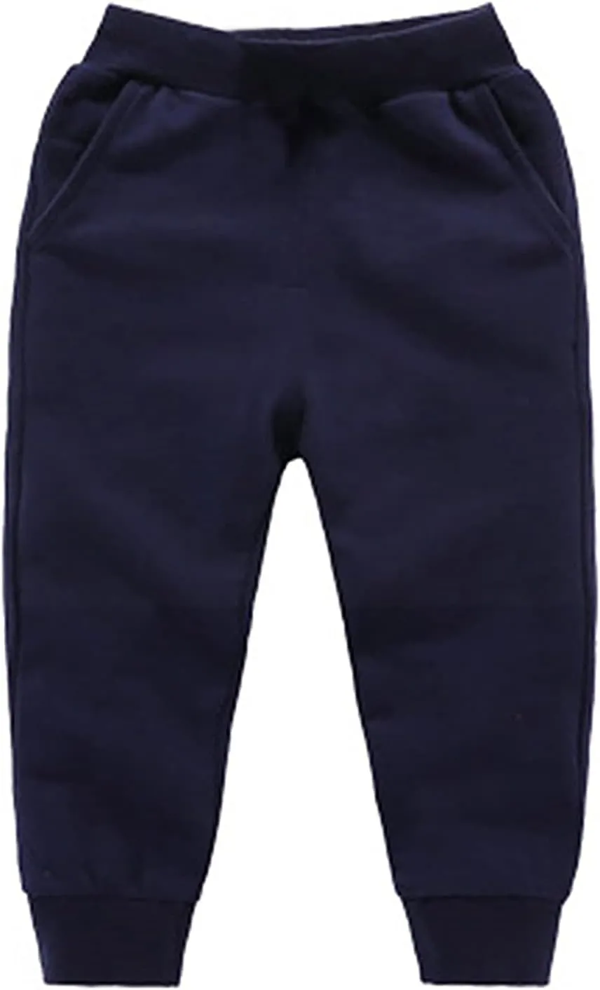 Toddler Baby Sweatpants Girls Boy's Cotton Pull On Jogger Pants Kids Solid Elastic Waist Slim Sport Pants
