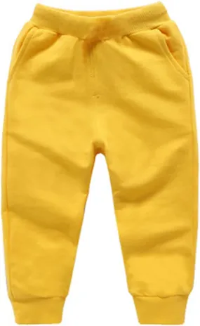 Toddler Baby Sweatpants Girls Boy's Cotton Pull On Jogger Pants Kids Solid Elastic Waist Slim Sport Pants