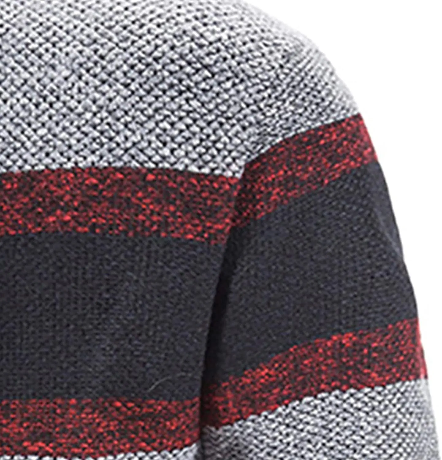 tuduoms Mens Full Zip Cardigan Thick Fleece Lined Sweater Coats Warm Winter Color Block Thermal Sweatshirts Jackets Pocket