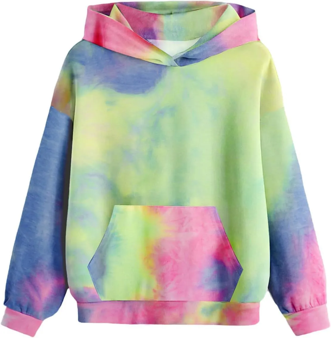 Unisex Boys Girls Tie Dye Hoodies Sweatshirts Long Sleeve Gradient Printed Tops Hooded Sweatshirt 4-13 Years
