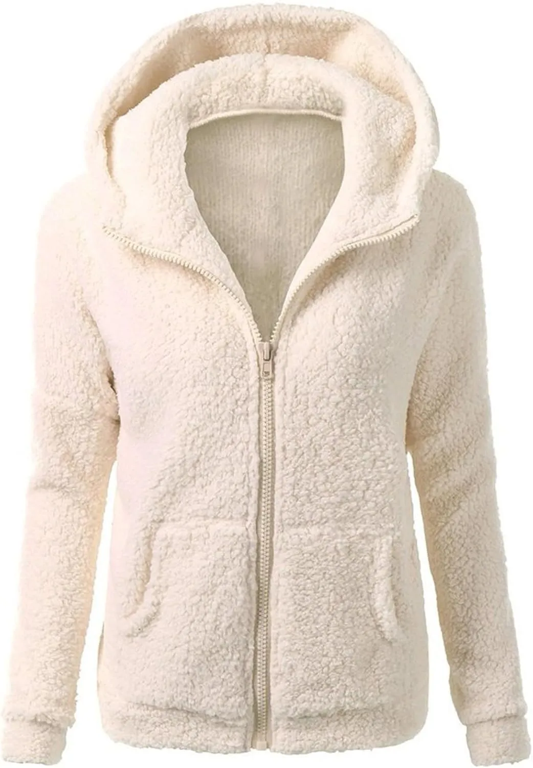 Women Outwear Sweater Cotton Zipper Hooded Coat Winter Wool Warm Coat Coat Women's Coat Zip up Warm