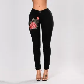 Women Ripped Pencil Denim Pants