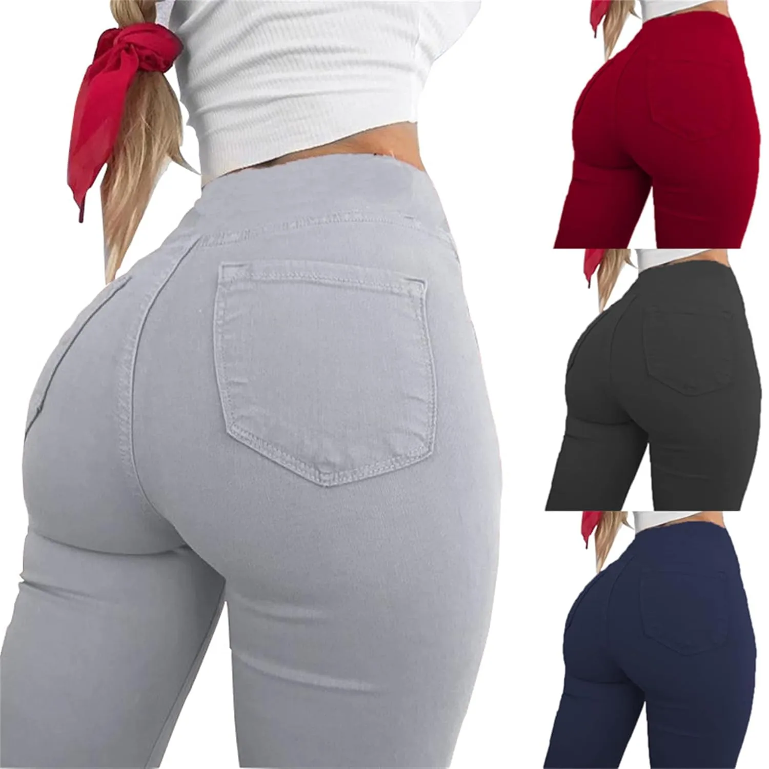 Women's Butt Lifting Jegging Jeans High Waist Stretch Skinny Pencil Jeans Slim Fit Comfy Tapered Denim Pants Trousers (2X-Large,Black)