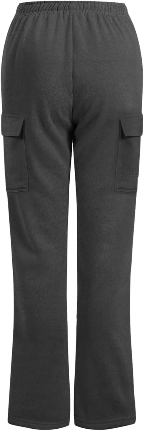 Womens Sweatpants Loose Casual Drawstring Sweat Pants Elastic Band Straight Leg Athletic Pants with Pockets
