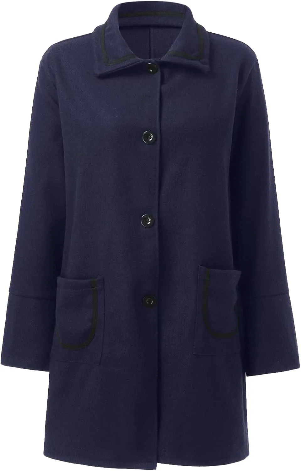 Wool Coats for Women Button Down Pea Coats Tweed Coat Plus Size Y2K Cardigan Fall Winter Long Sleeve Jacket Warm Outwear