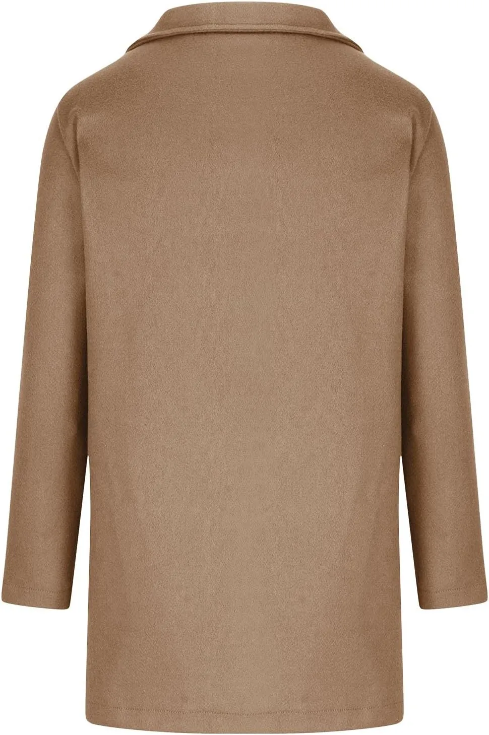 YRAETENM Women's Winter Single Breasted Stand Collar Wool Coat Blazer Jacket Casual Mid-Long Peacoat Trench Coat with Pockets