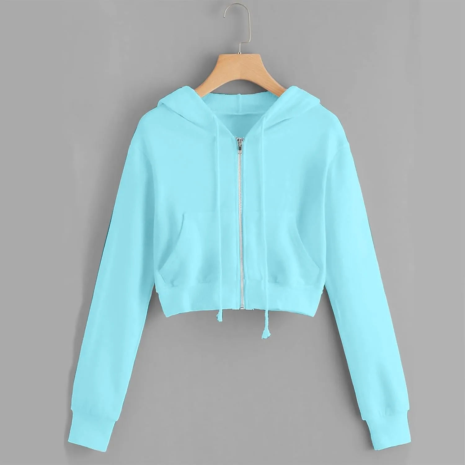 Zip Up Hoodie Jackets For Women Fall Teen Girls y2k Outfits Plus Size Cropped Hooded Sweatshirt With Pockets